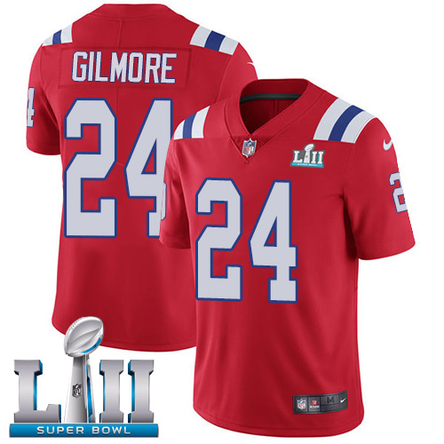 Nike Patriots #24 Stephon Gilmore Red Alternate Super Bowl LII Youth Stitched NFL Vapor Untouchable Limited Jersey - Click Image to Close